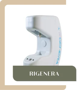 <p>O Rigenera traz uma grande revolução nos tratamentos da calvice. Trata-se de uma tecnologia de microenxertia, que possibilita a extração de células matrizes, por meio de pequenas amostras de couro cabeludo, que são injetadas em áreas de perda, para promover a regeneração e revitalização dos fios de cabelo.</p>
